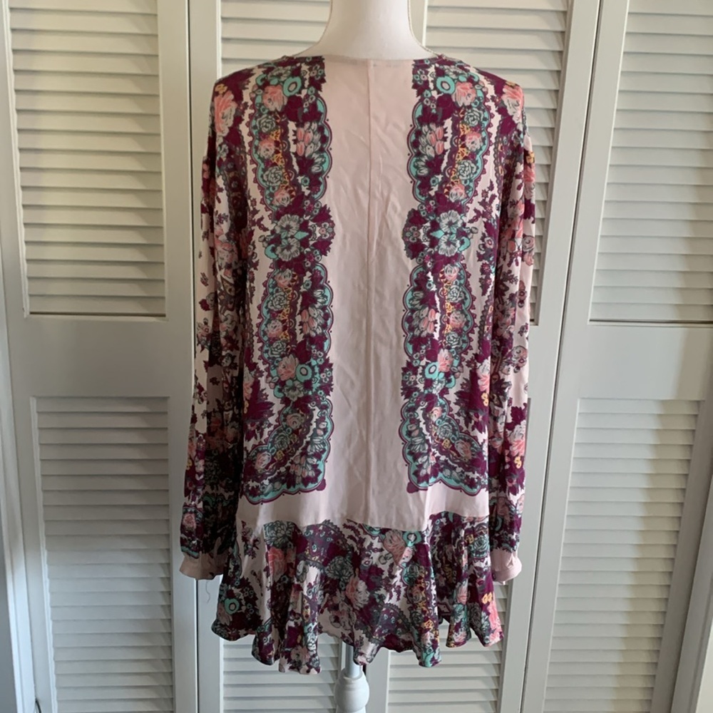 Free People Lovely Dreams Tunic Top Dress Women’s  Drop Waist Floral Size Medium - Picture 5 of 12